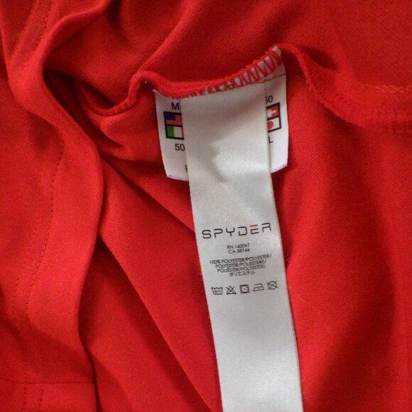 Spyder Long Sleeve Pullover Mens Red Spider Webstrong 1/4 Zip Mock Neck Shirt Md - Picture 8 of 9